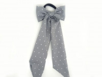 Гумочка для волосся у горошок сіра Київ - фото 1