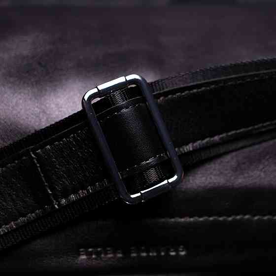 Оригінальна сумка через плече з натуральної шкіри Чорна (GRANDE PELLE) Київ