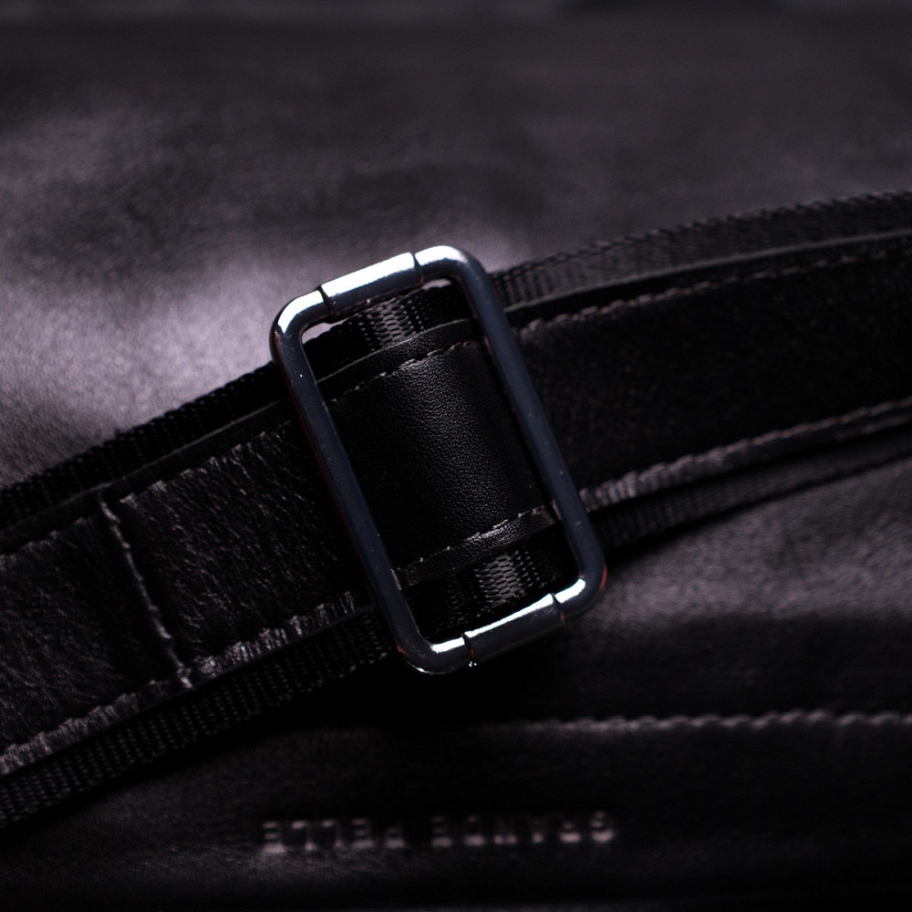 Оригинальная сумка через плече из натуральной кожи Черная (GRANDE PELLE) Киев - изображение 4