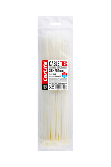 Хомути пластикові білі 3,6x300мм, 100шт Киев - изображение 1