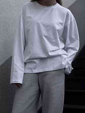 Жіночий базовий оверсайз лонгслів турецький кулір Одеса