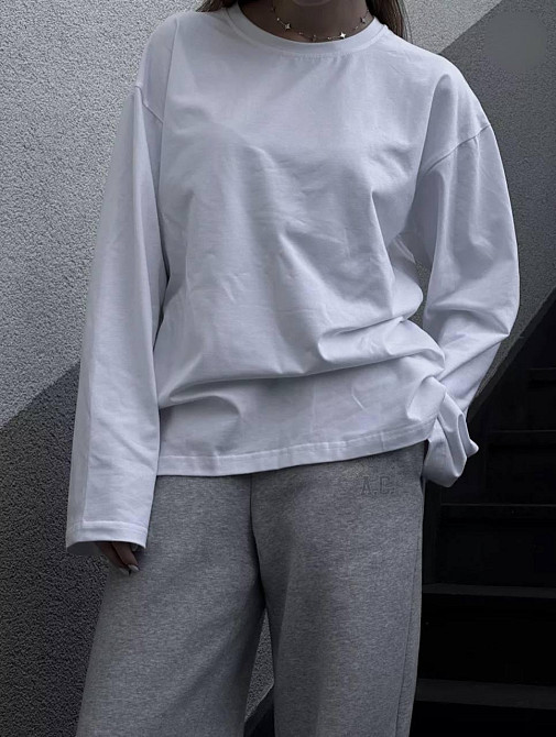 Жіночий базовий оверсайз лонгслів турецький кулір Одеса - фото 1