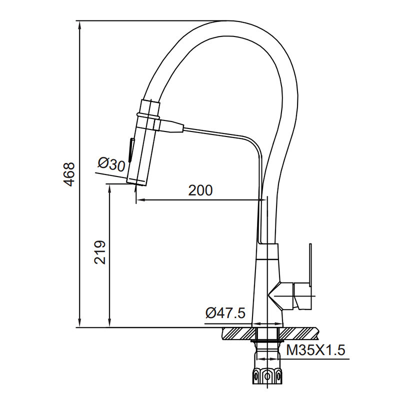 Кухонный смеситель с черным силиконовым изливом Koer KI-70022-02 (из нерж. стали) (KR4799) Киев - изображение 7