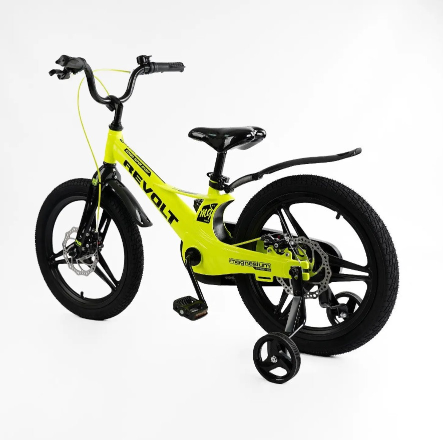 Велосипед Corso REVOLT двоколісний магнієва рама 18 дюймів з додатковими колесами Жовтий (MG-18340) Чернигов - изображение 3