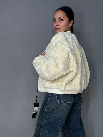 Шуба женская Lady Yep 10016 мех тедди бомбер короткая оверсайз молочная, молочний, 44 Киев