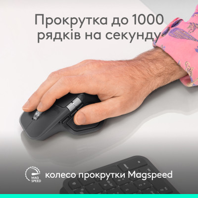 Мышка Logitech MX Master 4 for Business Wireless/Bluetooth Graphite (910-007617) Винница - изображение 9