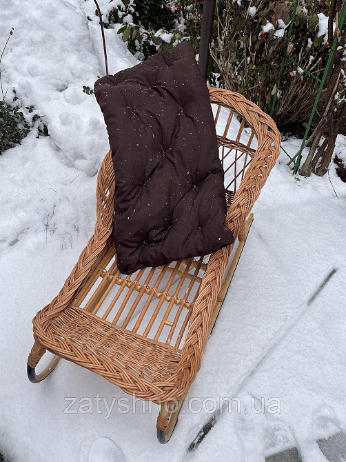 Санки  из лозы с коричневой подушкой Киев - изображение 3