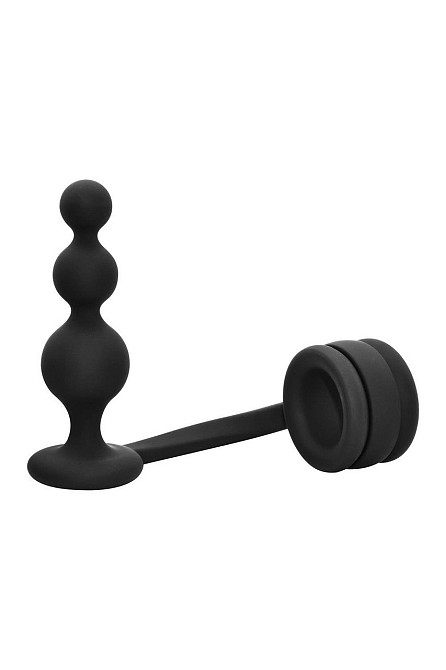 Кольцо для пениса Dream Toys Ramrod с анальной пробкой в форме шара, черное Sex Aura Киев - изображение 4