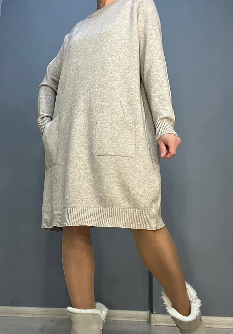 Платье женское LES ETOILES CLAIRES 8198 свитер оверсайз с карманами средняя длина one size, капучино, one size Киев - изображение 12