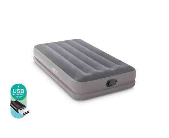 Надувне одномісне ліжко з електронасосом USB Intex 191х99х30 см Київ