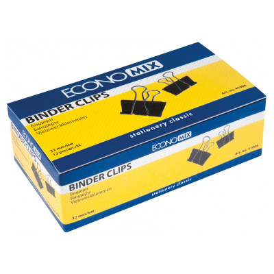 Биндер металлический Economix 32 мм 12 шт (E41006) Винница - изображение 1