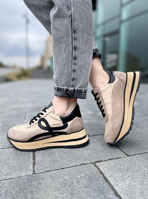 Phany Кросівки жіночі PHANY P0409147 капучіно (весна-осінь, шкіра+замша натуральна) (5003) Коломия - фото 7