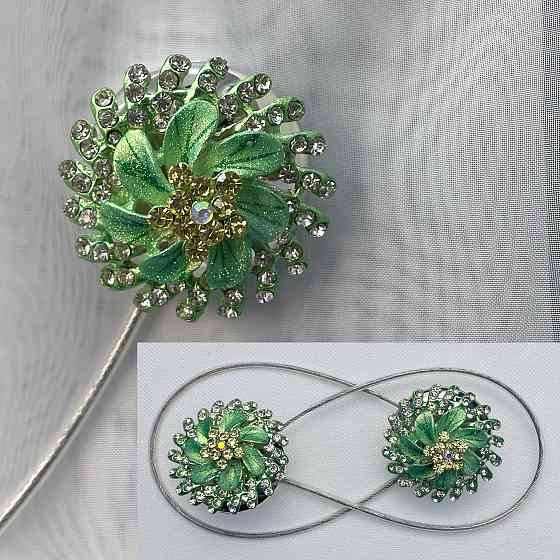 Магніти для штор та гардин "Flowers" набір 2 шт М'ятний (81-223) Київ