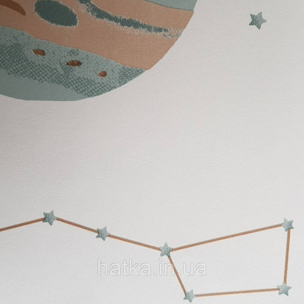 Детские флизелиновые обои Caselio Our Planet космос планеты звезды надписи на белом фоне Киев - изображение 4