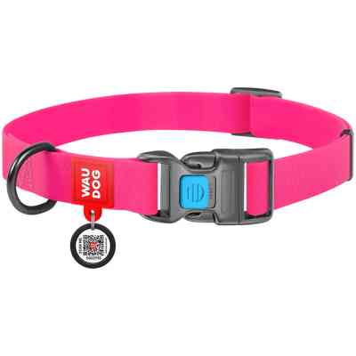 Ошейник для животных WAUDOG Waterproof с QR паспортом Ш 25 мм Д 34-49 см розовый (27727) Винница