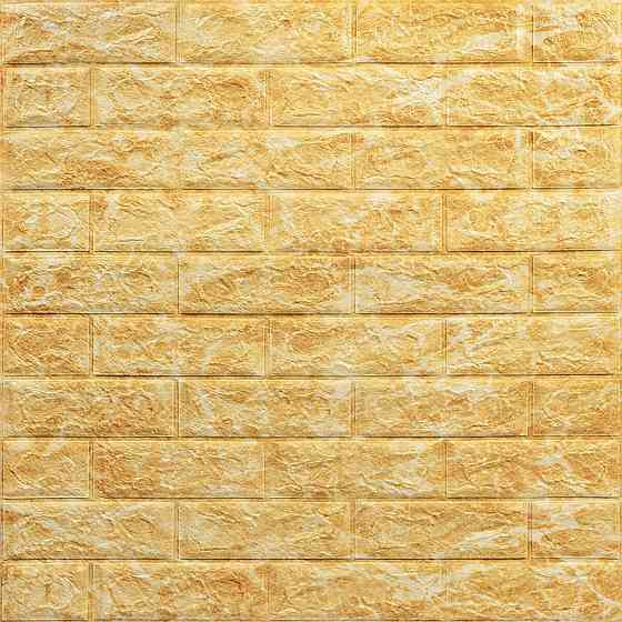 Декоративна жовта панель під цеглу самоклейка Київ