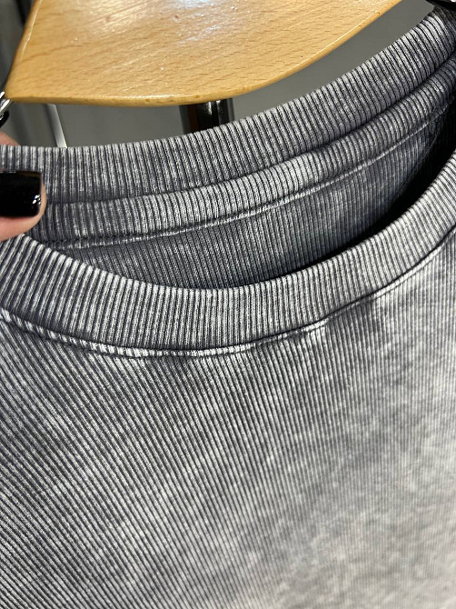 Футболка жіноча A-N 2747 варка тай-дай рубчик топ середня довжина базова one size, сірий, one size Київ - фото 13