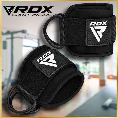 Манжета на лодыжку RDX A4 Black, лямка для тяги ногами и тренировки ягодиц в зале Манжета для ног к блочным тренажерам Киев