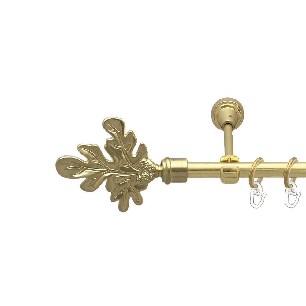 Карниз Orvit Листок Дуба металевий однорядний відкритий Золото 16 мм 300 см (00-00014074) Львов - изображение 1