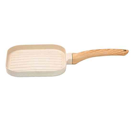 Сковорода гриль квадратна 18×18 см рифлена з гранітним покриттям бежева HP39568W Київ