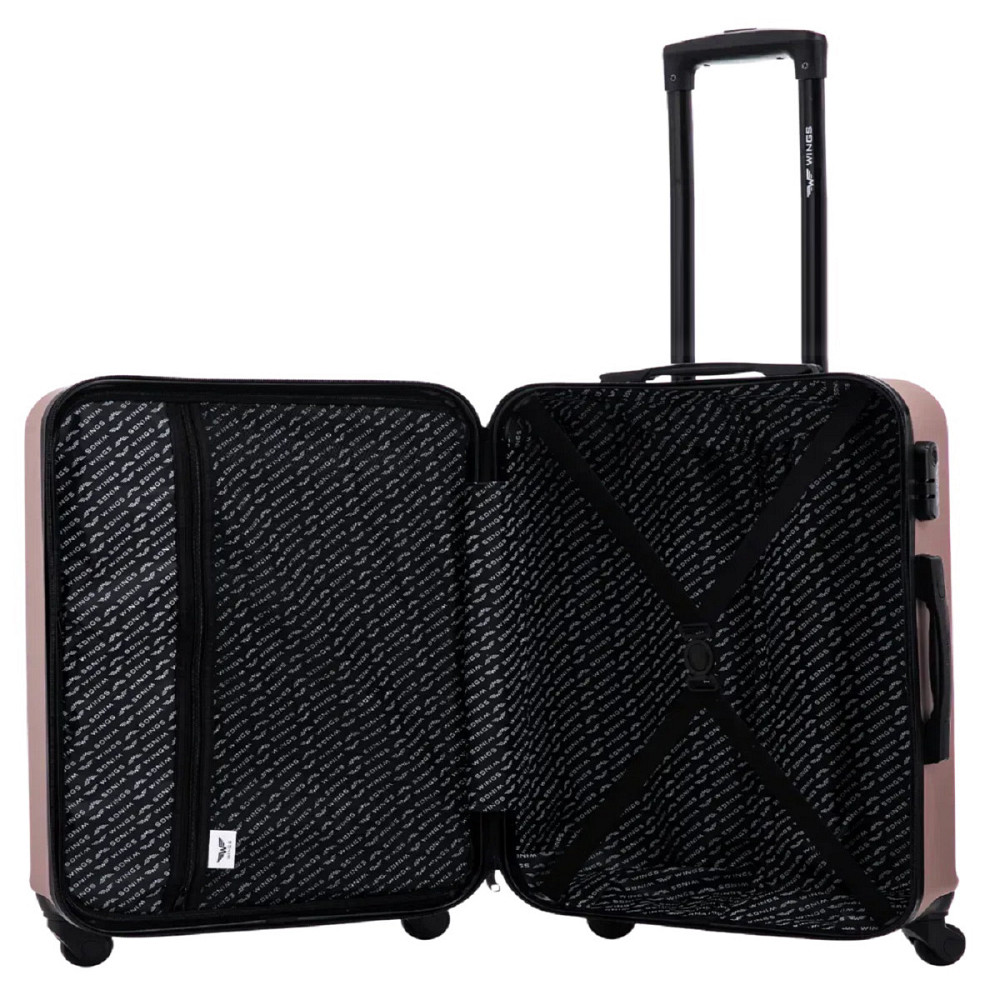 Валіза пластикова WINGS HRR01 мала 55 см золотисто-рожева Київ - фото 9