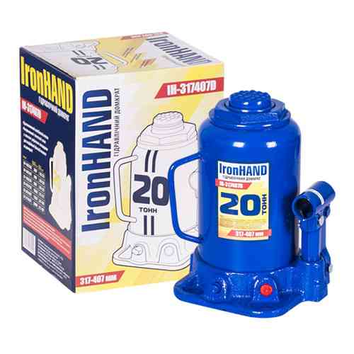 Домкрат гідравлічний 20т 217-407 мм 9,7кг Iron Hand (IH-317407D) Винница
