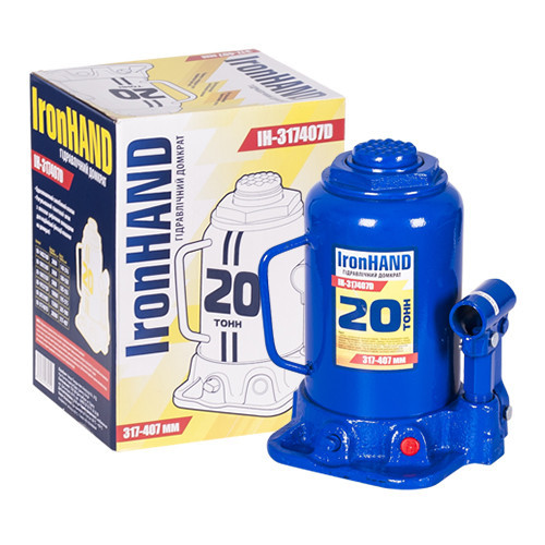 Домкрат гідравлічний 20т 217-407 мм 9,7кг Iron Hand (IH-317407D) Вінниця - фото 1