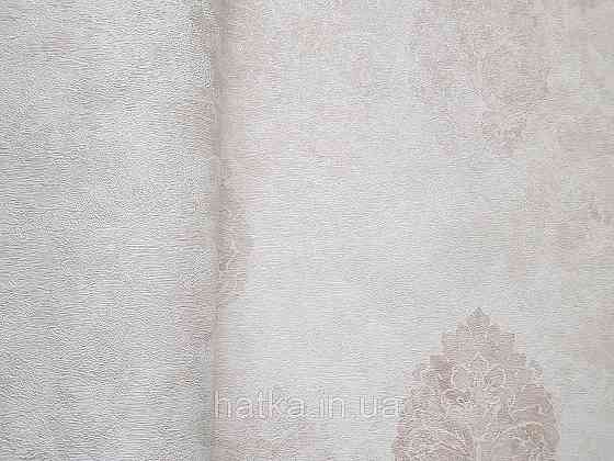 Шпалери вінілові на флізеліні гарячого тиснення DU&KA 1.06х10 вензель основа під штукатурку сірі коричневі Київ