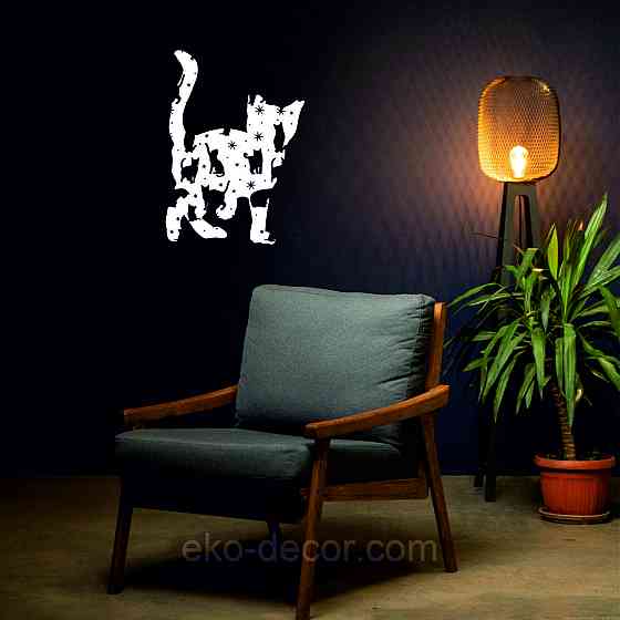 Декоративное настенное 3D Панно «Котёнок» Декор на стену с объемом 50*36 см, Белый Киев