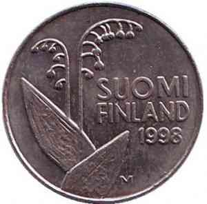 Монета 10 пенни. 1990,98 год, Финляндия. (БЖ) Полтава