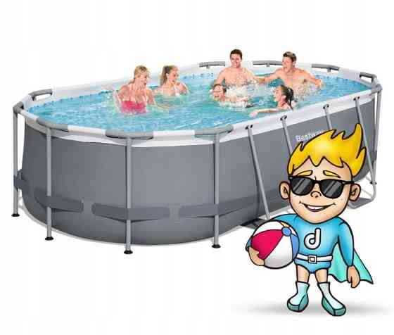 Бассейн каркасный овальный 18в1 Bestway 56620, 427 x 250 x 100 см Киев