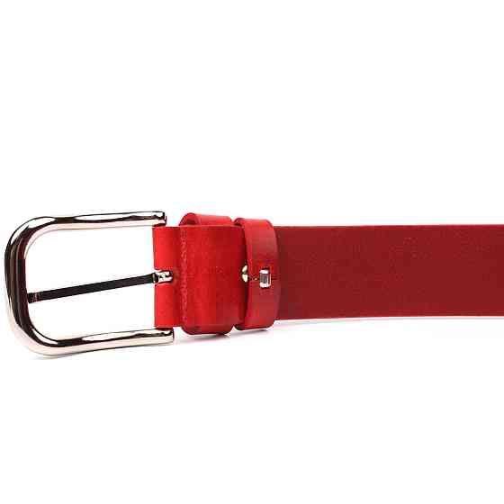 Яркий женский ремень из натуральной кожи Grande Pelle 21475 Красный Киев