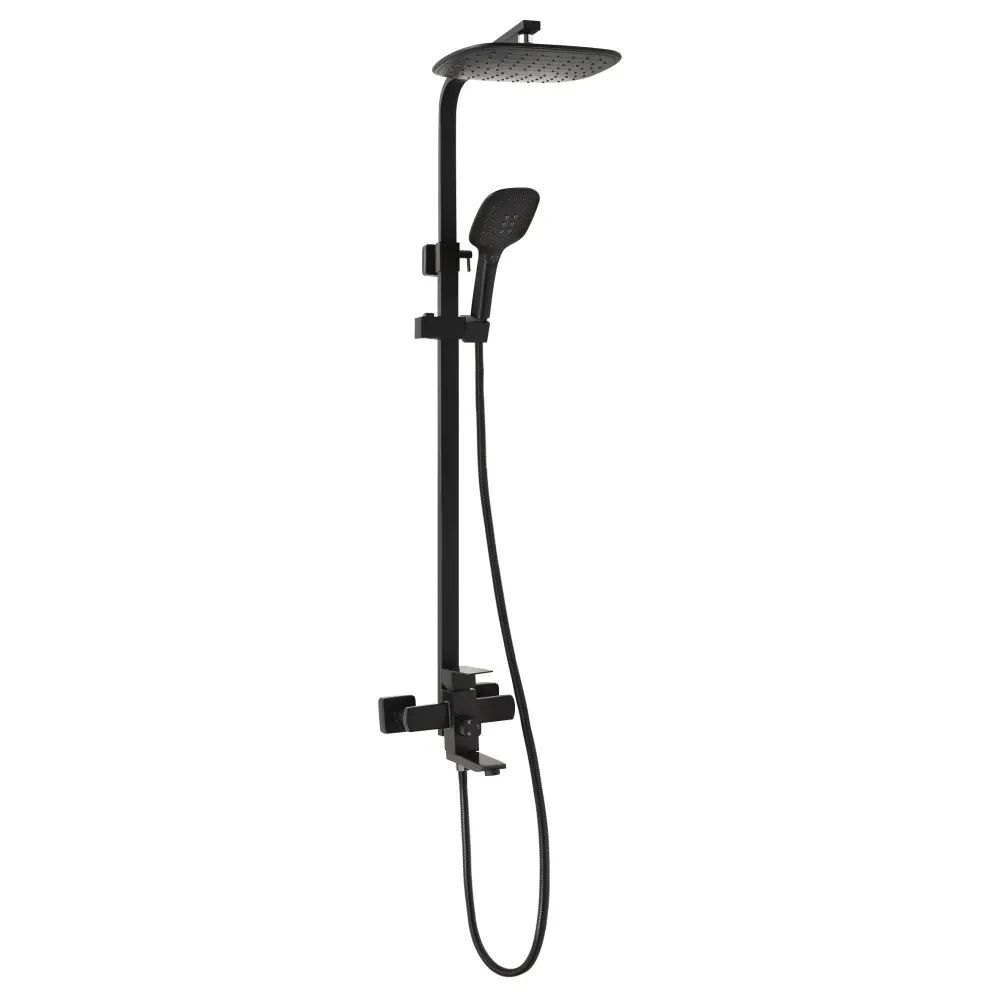 Душевая система универсальная Lidz Kubis 1030 на три потребителя (с изливом) (k35) LDKUB1030BLA35724 Black Киев - изображение 1