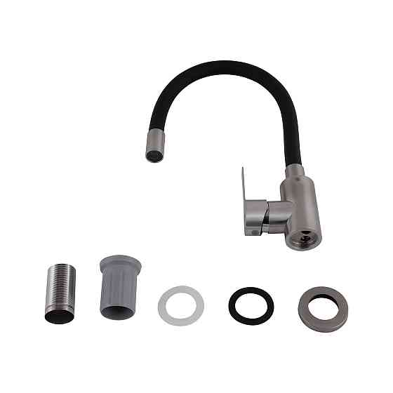 Смеситель для кухни Brinex Pure 015F3 с гибким изливом   Nickel/Black BRIPUR015F3NKB Киев