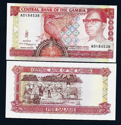 Гамбія / Гамбия 5 даласі 1991-95р UNC Р-12b Полтава - изображение 1