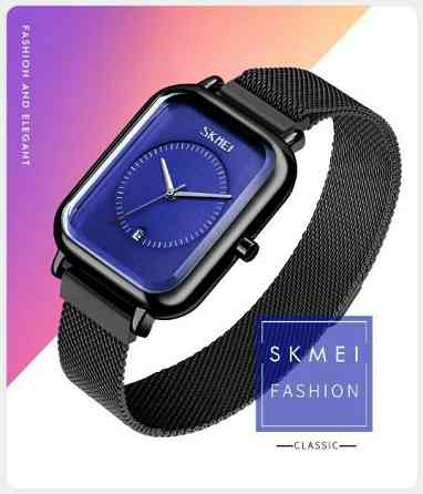 Класичний чоловічий наручний годинник Skmei 9207 Чорні з синім циферблатом Вінниця