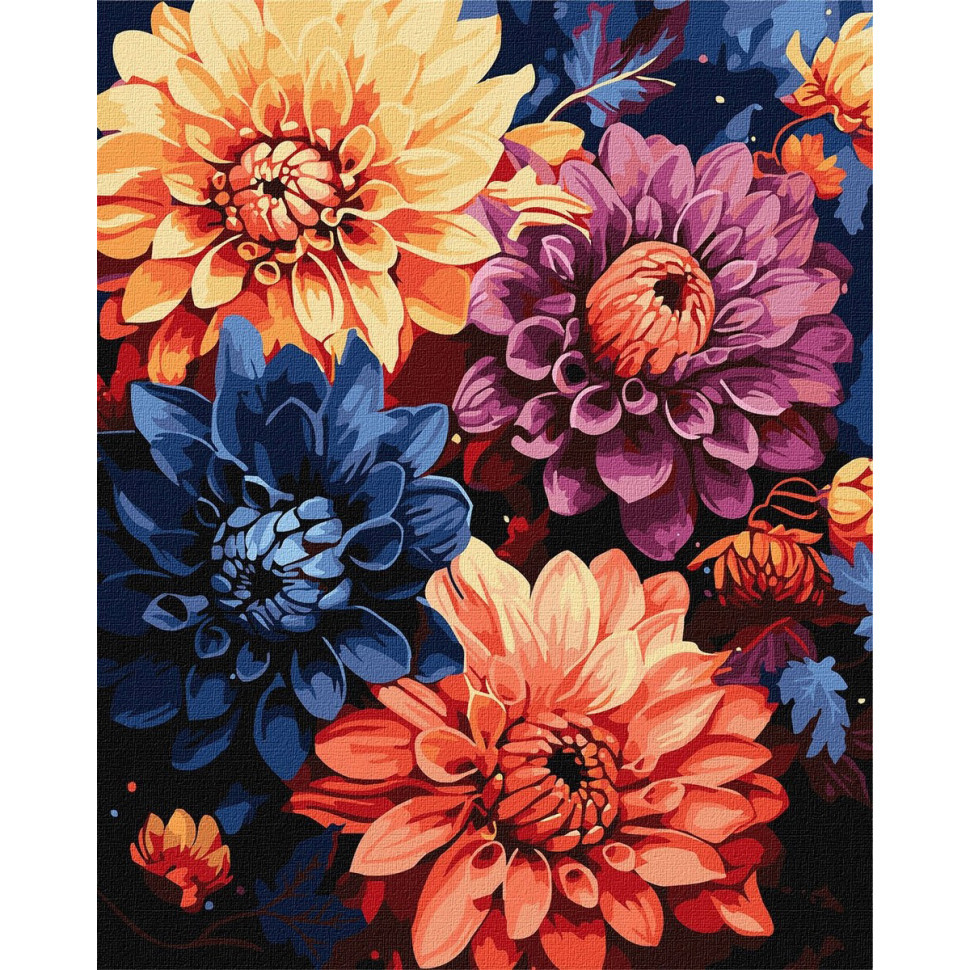 Картина за номерами "Барвисті жоржини" ©art_selena_ua KHO3248, 40х50см Вінниця - фото 1