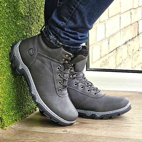 Черевики Зимові Чоловічі Кросівки на Хутрі Сірі Зима Хутро (розміри: 40,41,42,43,44,45) Відео Огляд Дніпро