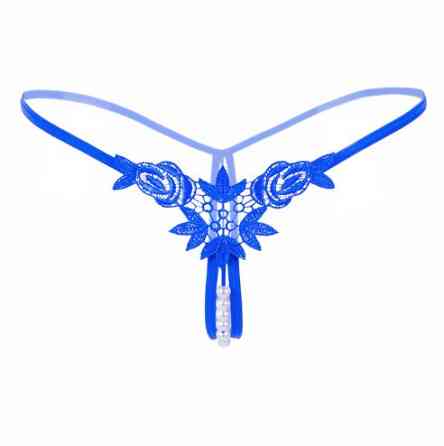 Трусики с жемчугом и розами универсальный синий Киев