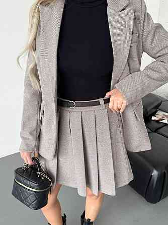 Женский стильный классический костюм двойка  кашемир + подкладка Шоколад, 44 Одесса