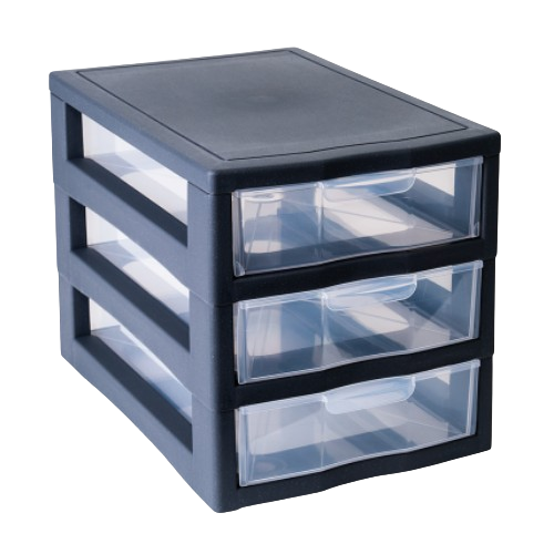 Органайзер універсальний на 3 шухляди граніт/прозорий 127014 Алеана Житомир - фото 1