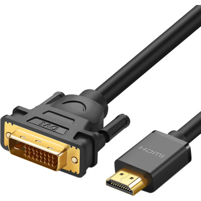 Кабель мультимедійний HDMI M to DVI M 1.0m HD106 black Ugreen (30116) Вінниця - фото 1