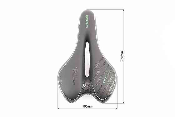 Сидіння MTB 270x160мм, чорно-біло-зелене "GEL" Київ