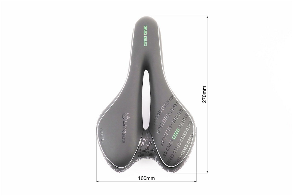 Сидіння MTB 270x160мм, чорно-біло-зелене "GEL" Київ - фото 3