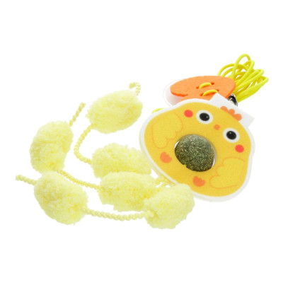 Игрушка для кошек Hippie Pet Цыпленок с веревкой желтый 2 м (HIPCT2401059) Винница - изображение 1