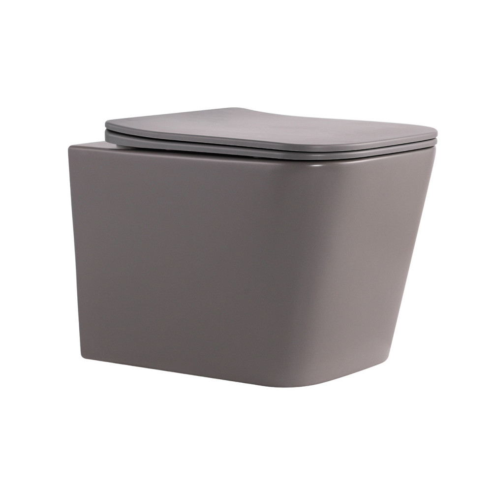 Унітаз підвісний Tern Ultra Quiet 490×365×325 мм, Stone Grey, із сидінням Slim Duroplast/Soft-close/Quick Release Київ - фото 1