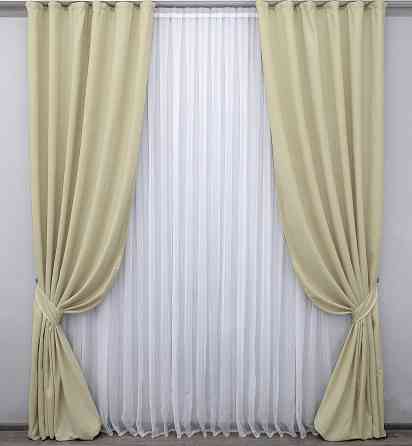 Комплект готовых штор VR-Textil Микровелюр SPARTA № 844ш Кремовый 100х285 см 2 шт (31-952) Киев