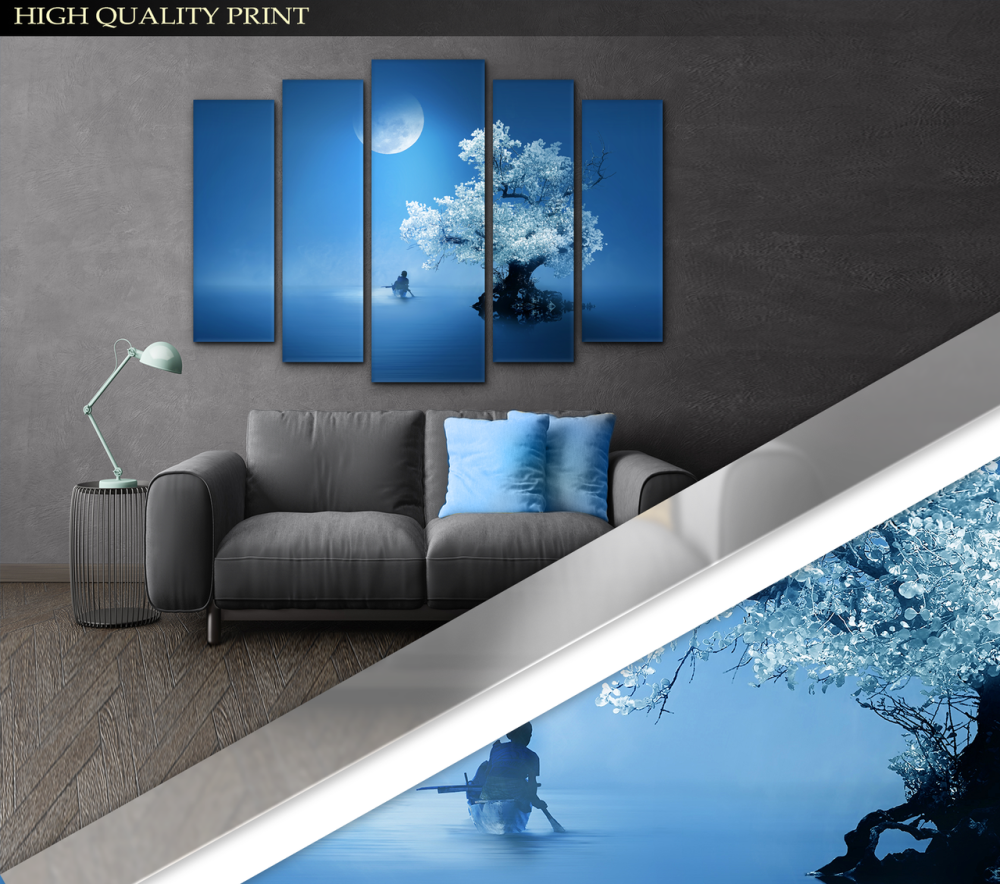 Модульная картина в гостиную / спальню Дерево в свете луны Art-390_5 ( 80х118см ) Киев - изображение 3