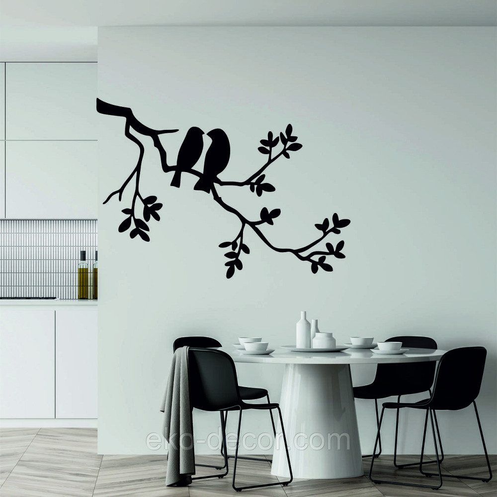 Декоративное настенное Панно «Две птички», Декор на стену 70*49 см, Черный Киев - изображение 3