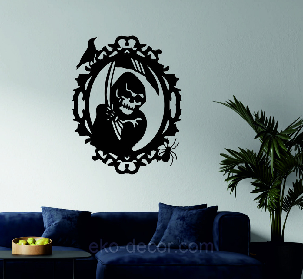 Декоративное настенное Панно «Смерть с косой», Декор на стену 70*54 см, Черный Киев - изображение 1